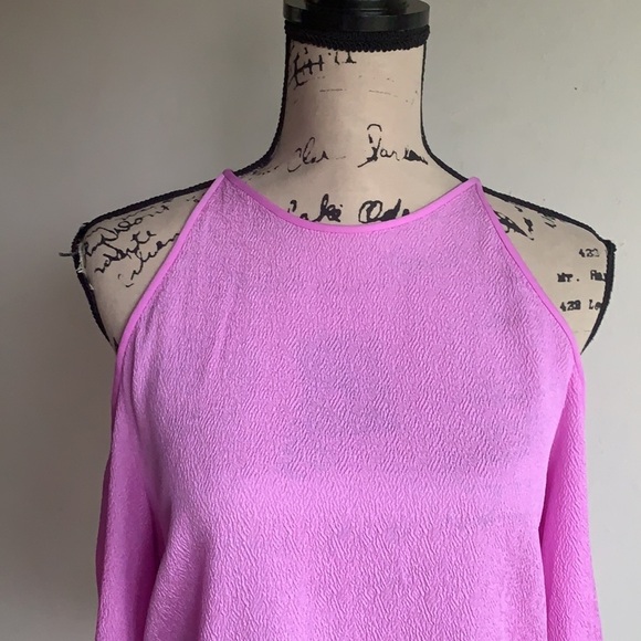 Halston Heritage Dark Tulip Silk Blouse - Picture 4 of 13